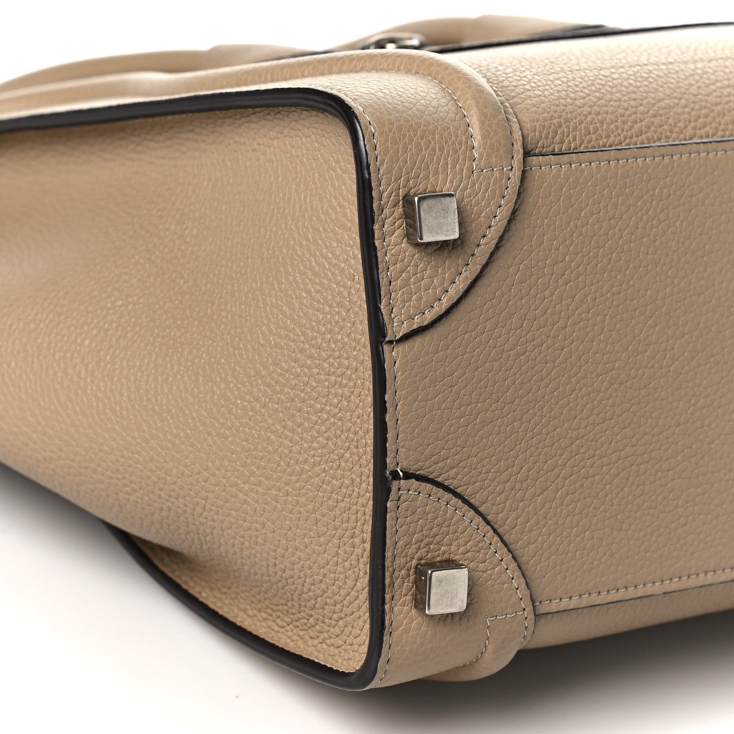 Celine Drummed Calfskin Micro Luggage Dune 7 of 8