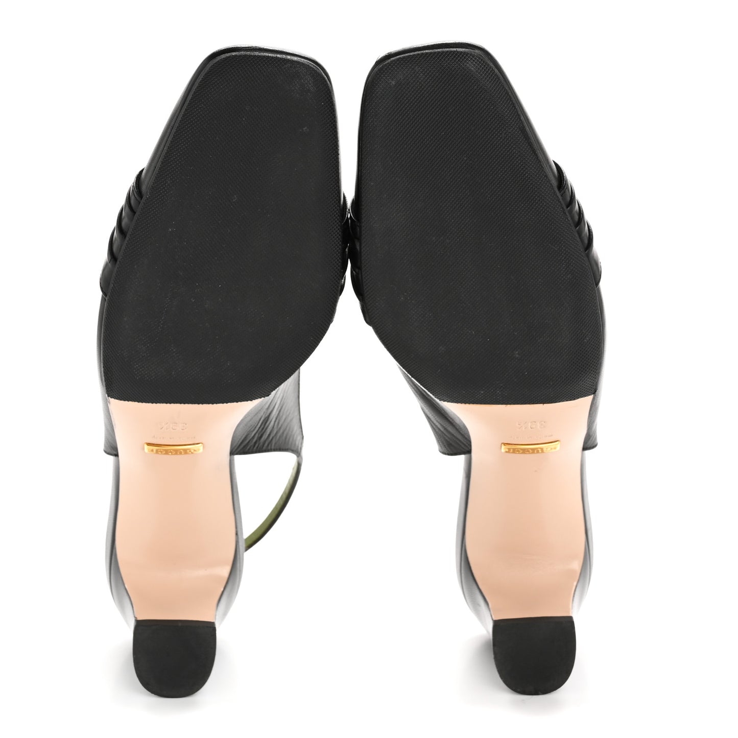 Malaga Kid Half Moon GG Square Toe Slingback Pumps 39.5 Black