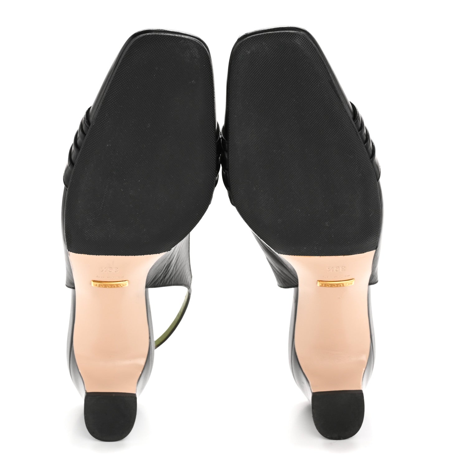 Gucci Malaga Kid Half Moon GG Square Toe Slingback Pumps 39.5 Black 6 of 12