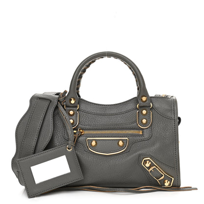 Balenciaga Chevre Gold Metallic Edge Hardware Mini City Gris Acier 1 of 9