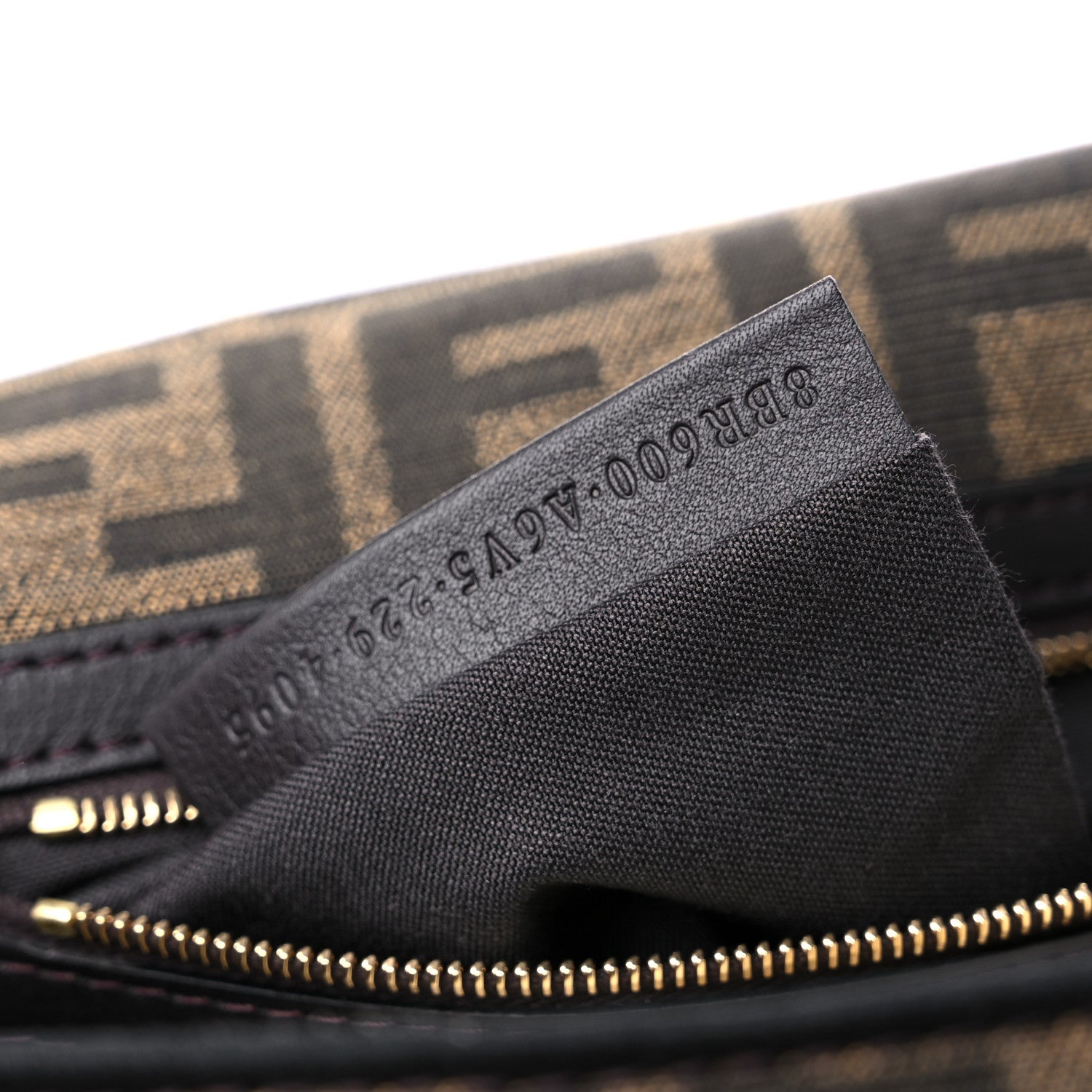 Fendi Fabric Jacquard FF 1974 Medium Baguette Tobacco Moro Black 7 of 9