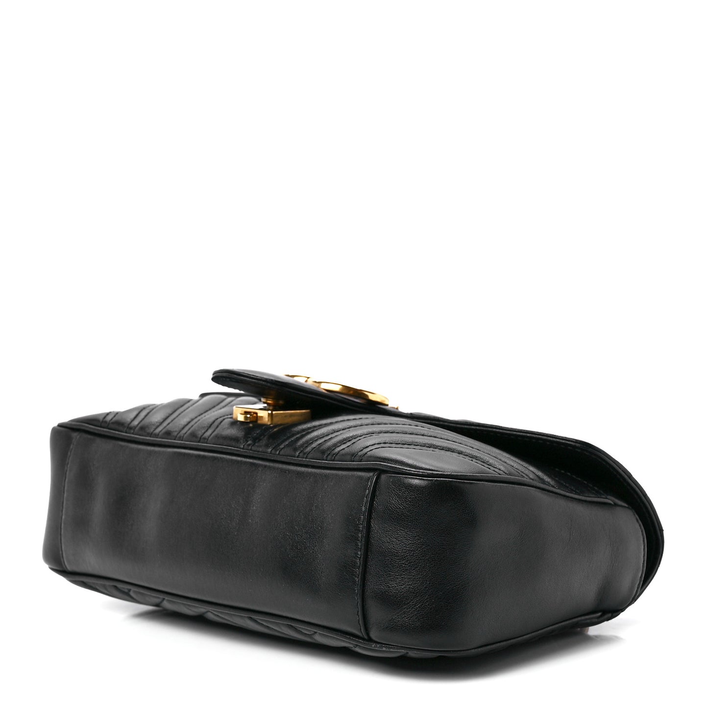 Calfskin Matelasse Small GG Marmont Shoulder Bag Black