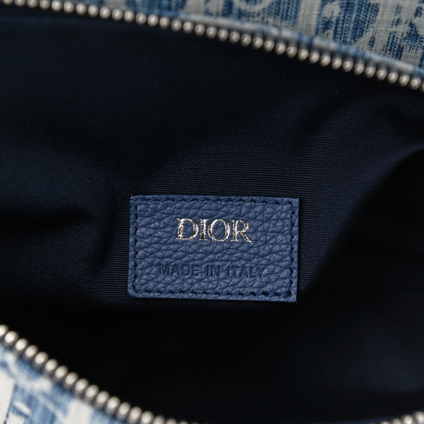 Denim Jacquard Oblique Kasuri Mens Saddle Bag Kasuri Blue White