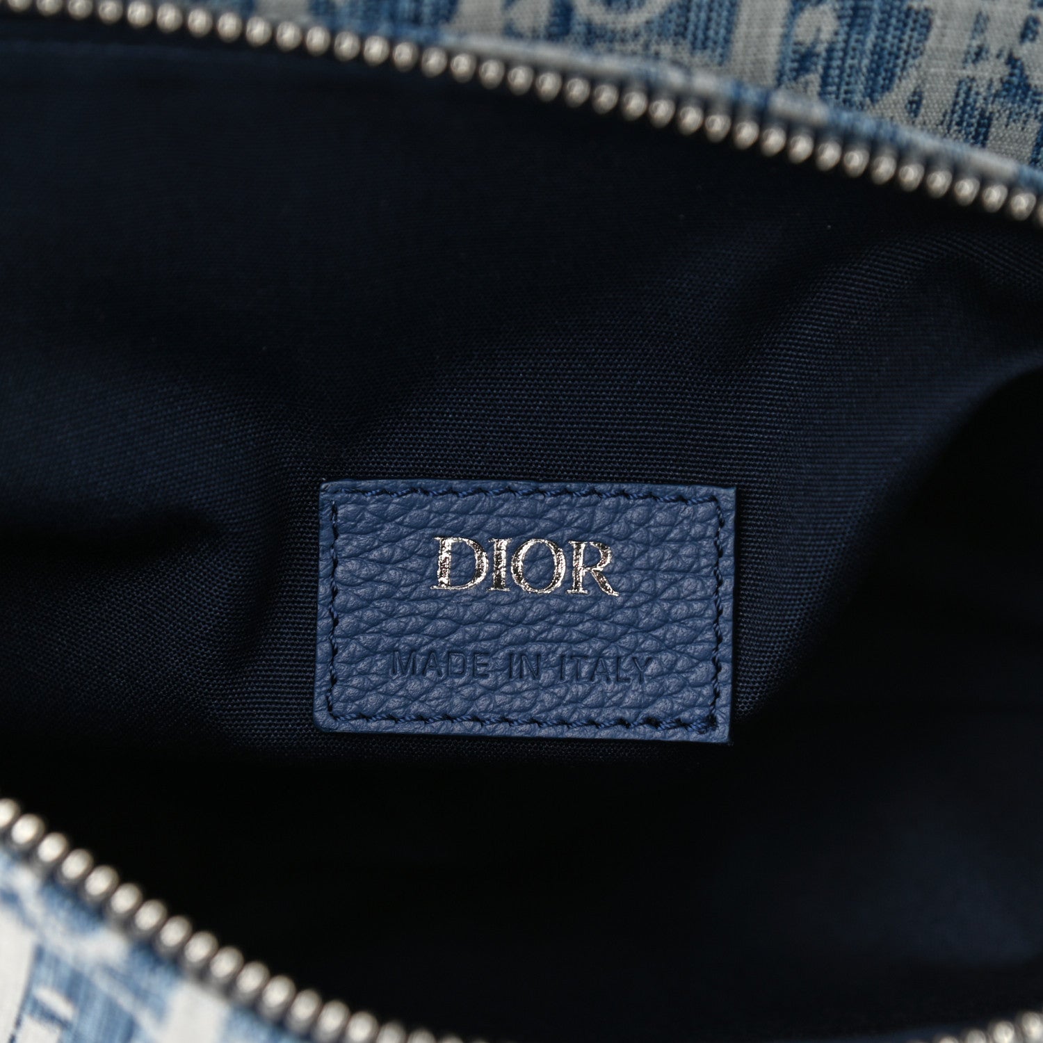 Christian Dior Denim Jacquard Oblique Kasuri Mens Saddle Bag Kasuri Blue White 6 of 9