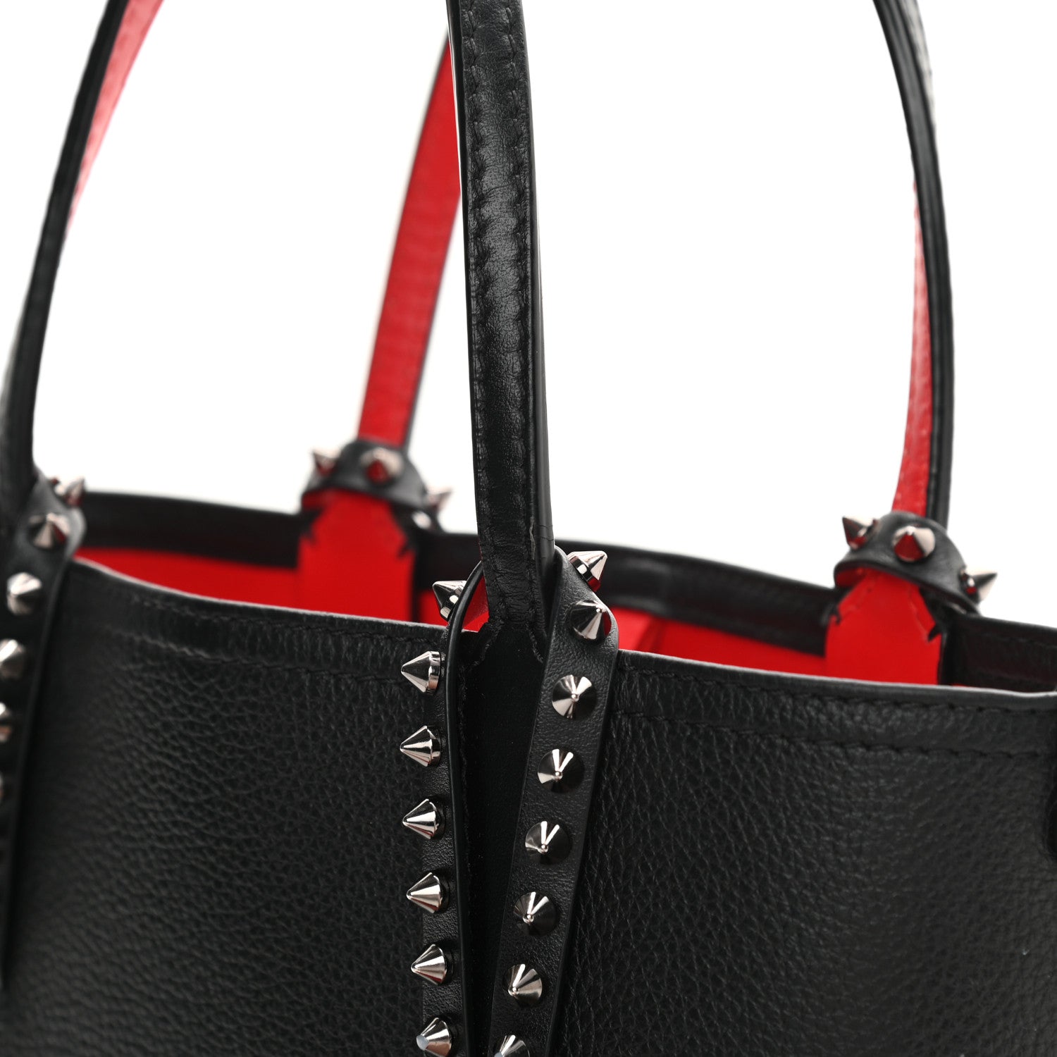 Christian Louboutin Calfskin Spikes Mini East West Cabata Tote Black 20 of 21