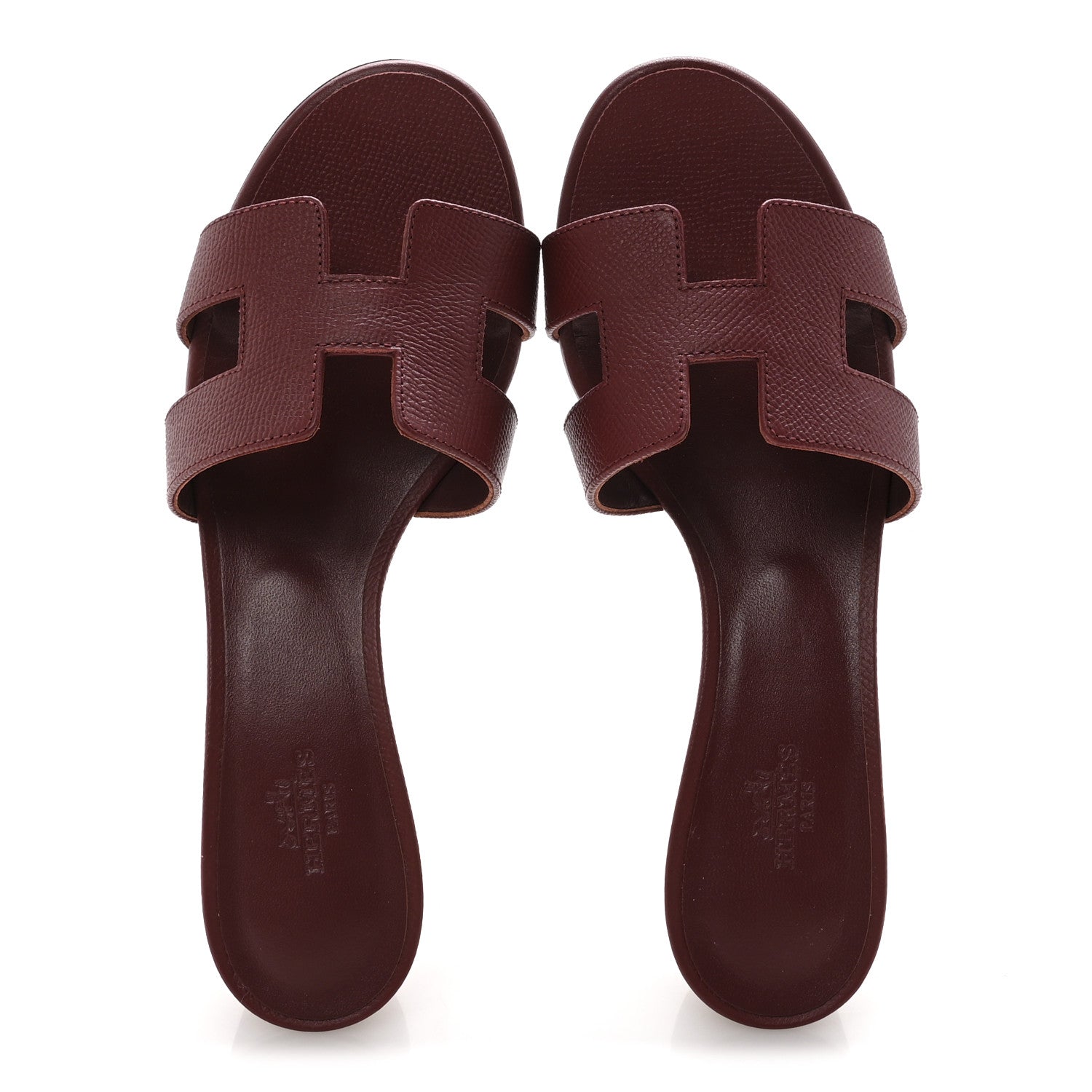 Hermes Epsom Oasis Sandals 37 Rouge H 2 of 10
