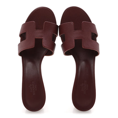 Hermes Epsom Oasis Sandals 37 Rouge H 2 of 10