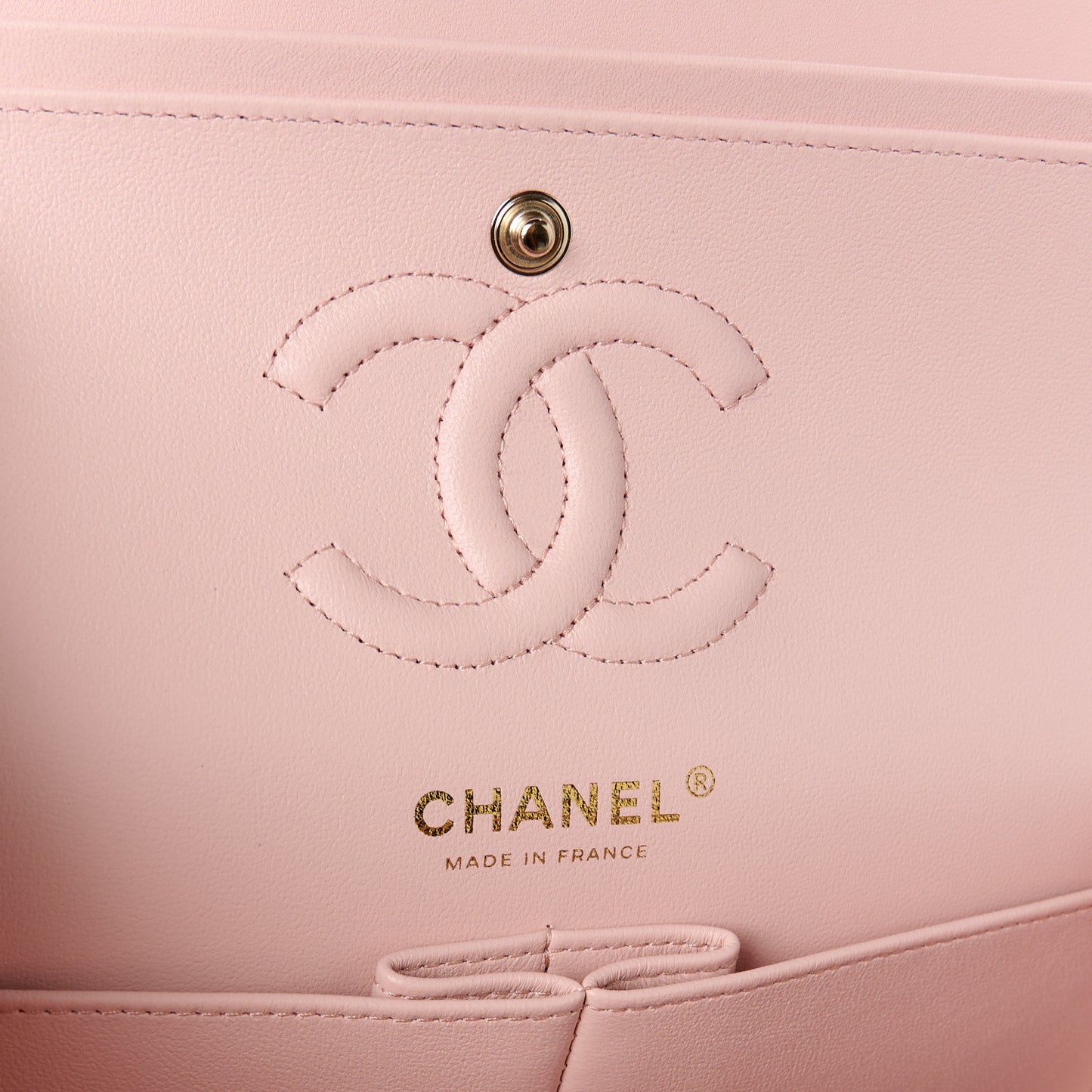Lambskin Quilted Small Double Flap Light Pink