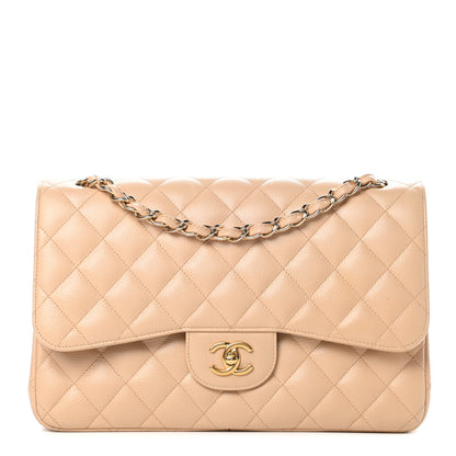 Chanel Caviar Quilted Jumbo Double Flap Beige Clair 1 of 14