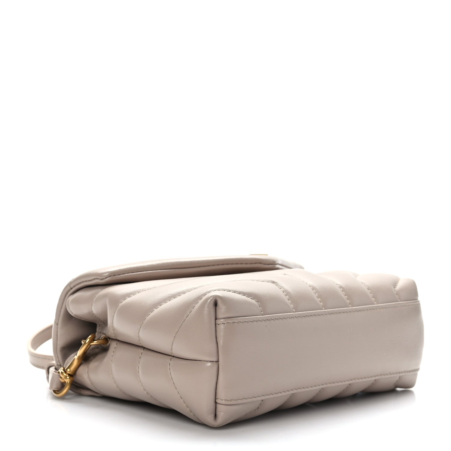 Saint Laurent Calfskin Y Quilted Monogram Toy Loulou Satchel Light Natural 4 of 10