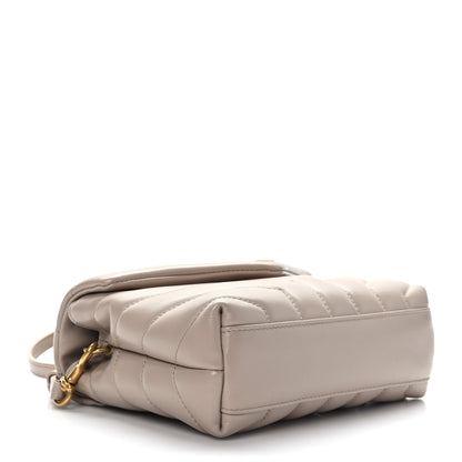 Saint Laurent Calfskin Y Quilted Monogram Toy Loulou Satchel Light Natural 4 of 10