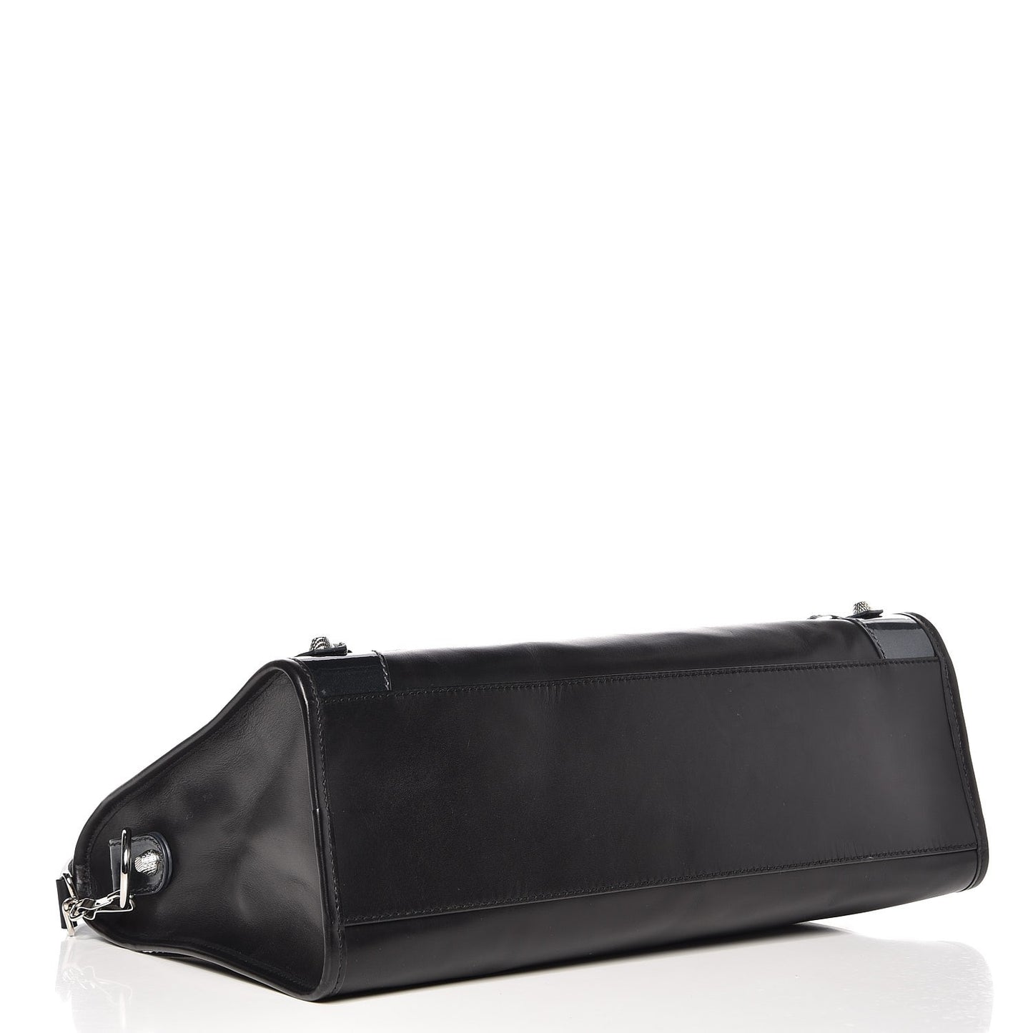 Smooth Calfskin Metallic Patent Giant 12 Silver Hardware City Black Gris