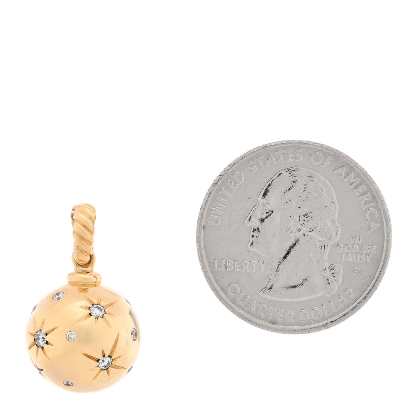 18K Yellow Gold Diamond Solari Pendant