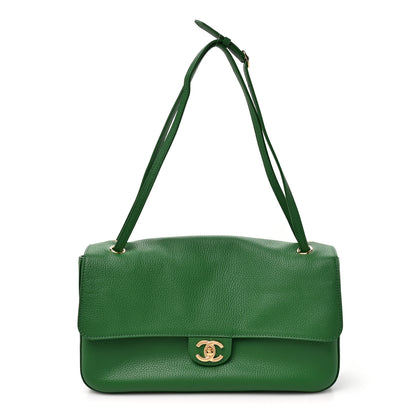 Chanel Grained Calfskin Small Souplissimo Maxi Flap Green 1 of 11