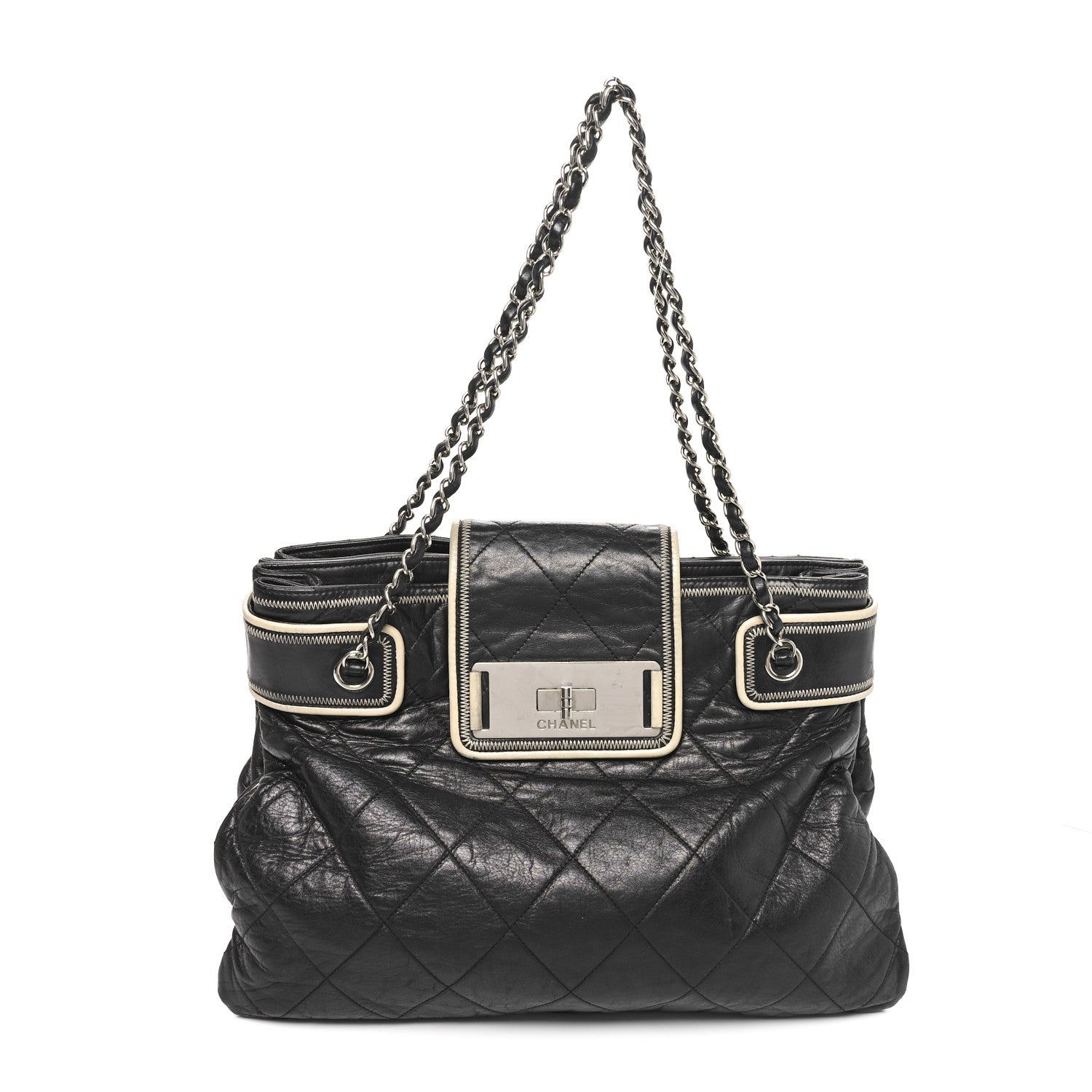Chanel Lambskin Quilted Mademoiselle Accordion Tote Black 1 of 11