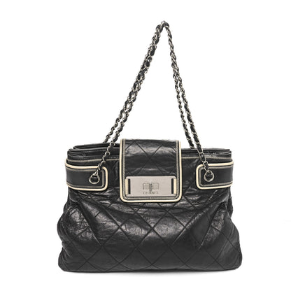 Chanel Lambskin Quilted Mademoiselle Accordion Tote Black 1 of 11