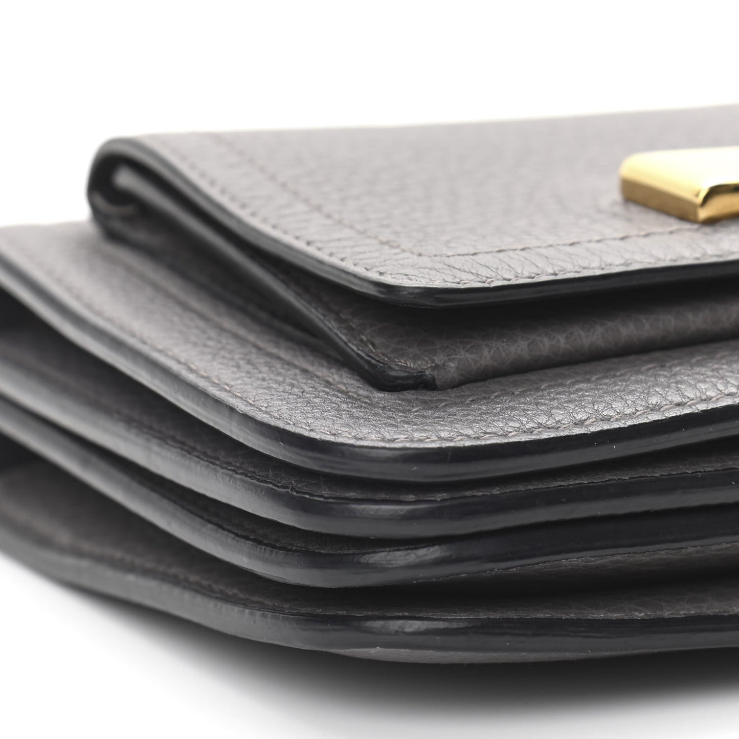 Pebbled Calfskin Ginevra Chain Bag Grey