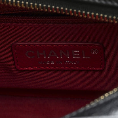 Chanel Aged Calfskin Quilted Small Gabrielle Logo Hobo Black 6 of 10