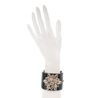 Chanel Resin Gripoix Camellia Cuff Black 2 of 5