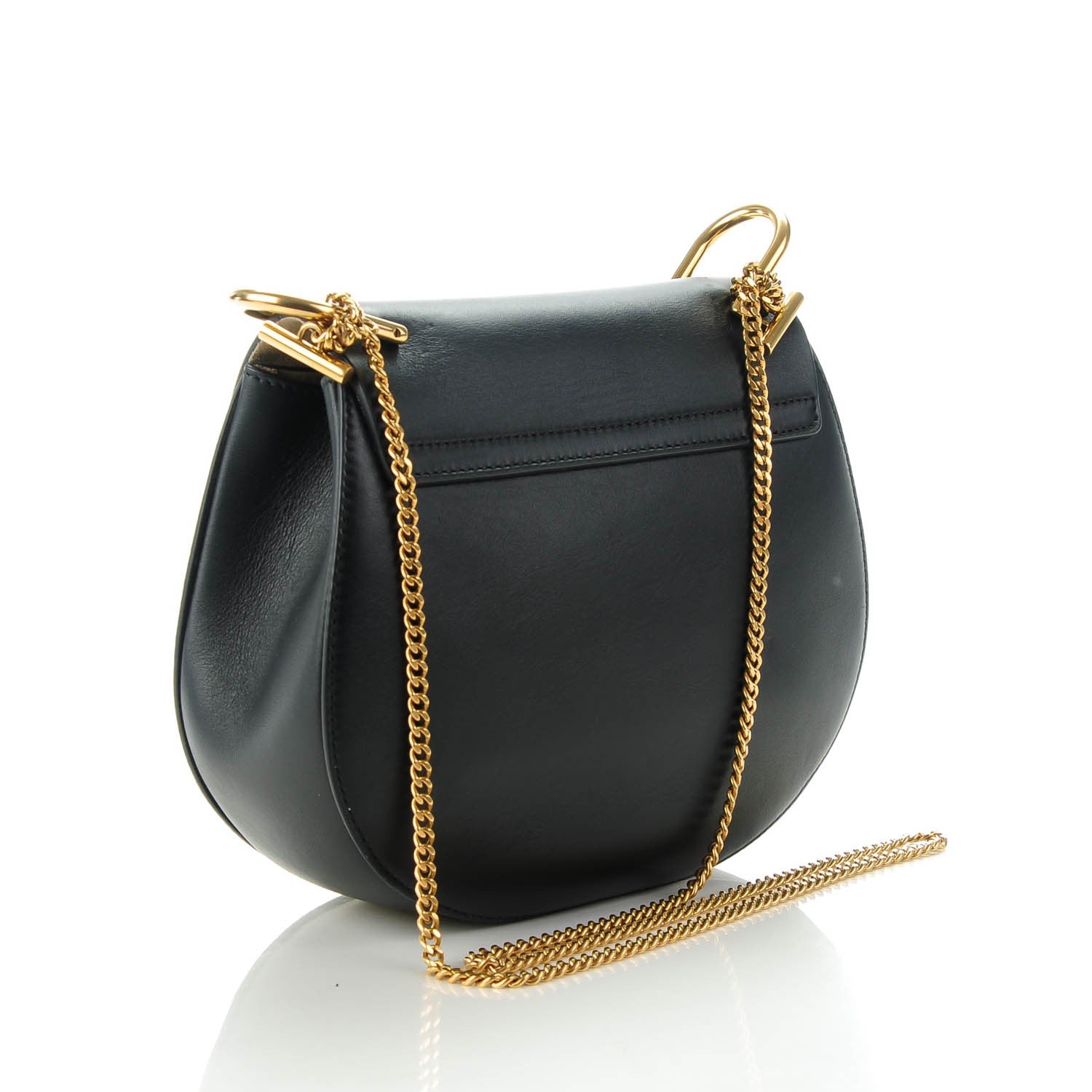 Chloe Calfskin Calf Hair Leopard Print Mini Drew Shoulder Bag Black 3 of 8