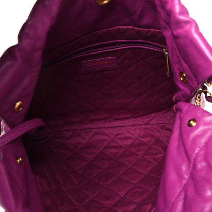 Chanel Shiny Calfskin Quilted Small Chanel 22 Fuchsia 6 of 11