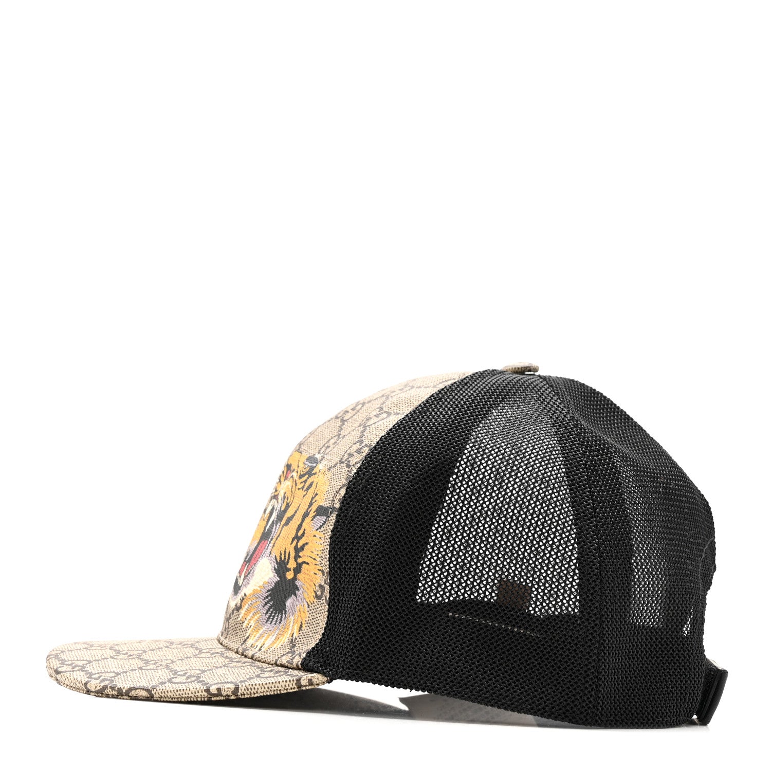 Gucci GG Supreme Monogram Tiger Print Baseball Hat XL 60 Beige 4 of 12