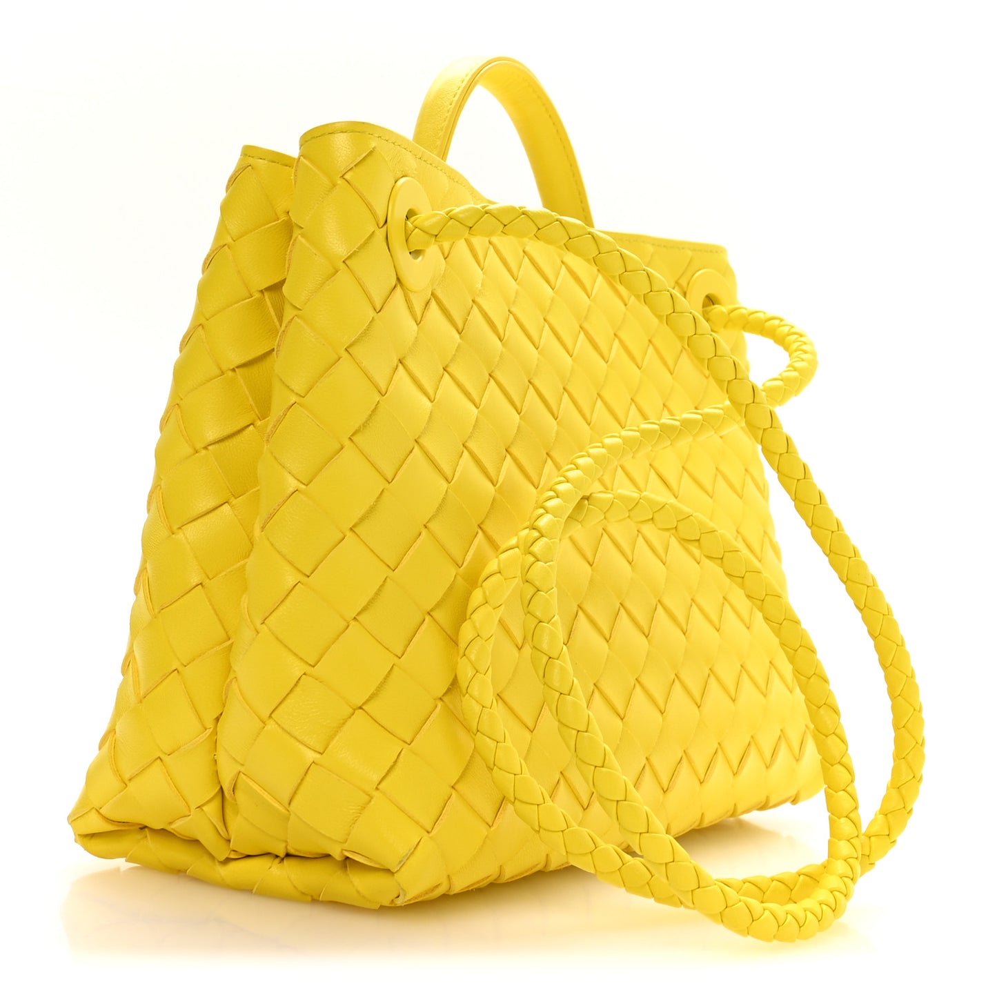 Nappa Intrecciato Small Andiamo Shoulder Bag Sulfur