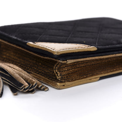 Chanel Suede Quilted Bible Book CC Clutch Black 7 of 9