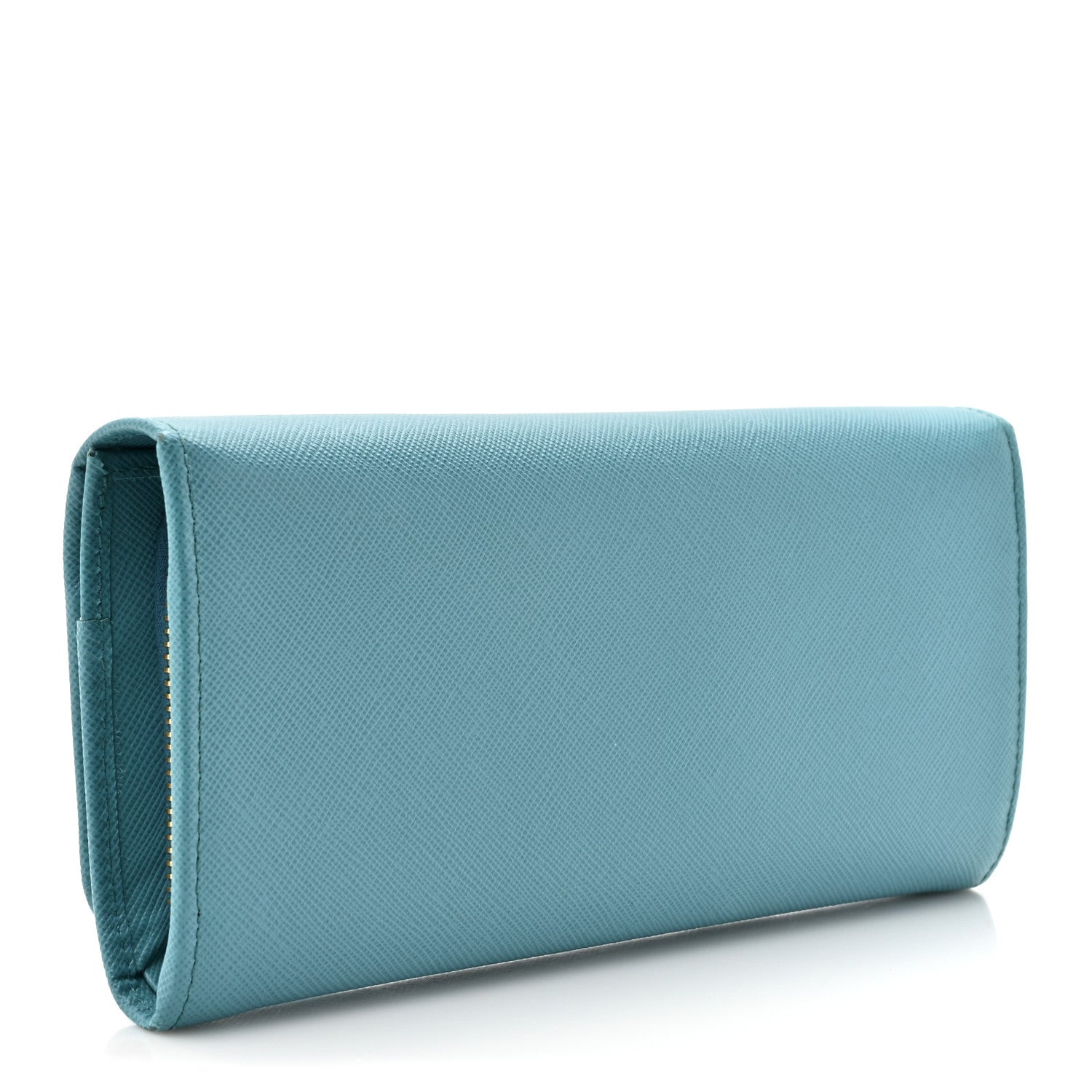 Prada Saffiano Metal Continental Flap Wallet Turchese 4 of 16