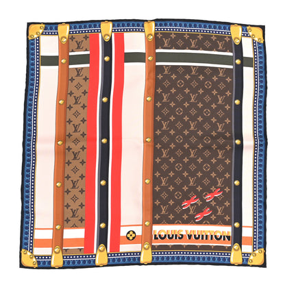 Louis Vuitton Silk Monogram Trunk In Love Square 45 Scarf Brown 1 of 3