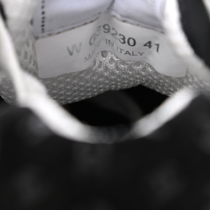 Chanel Suede Calfskin Printed CC Sneakers 41 White Black 8 of 9