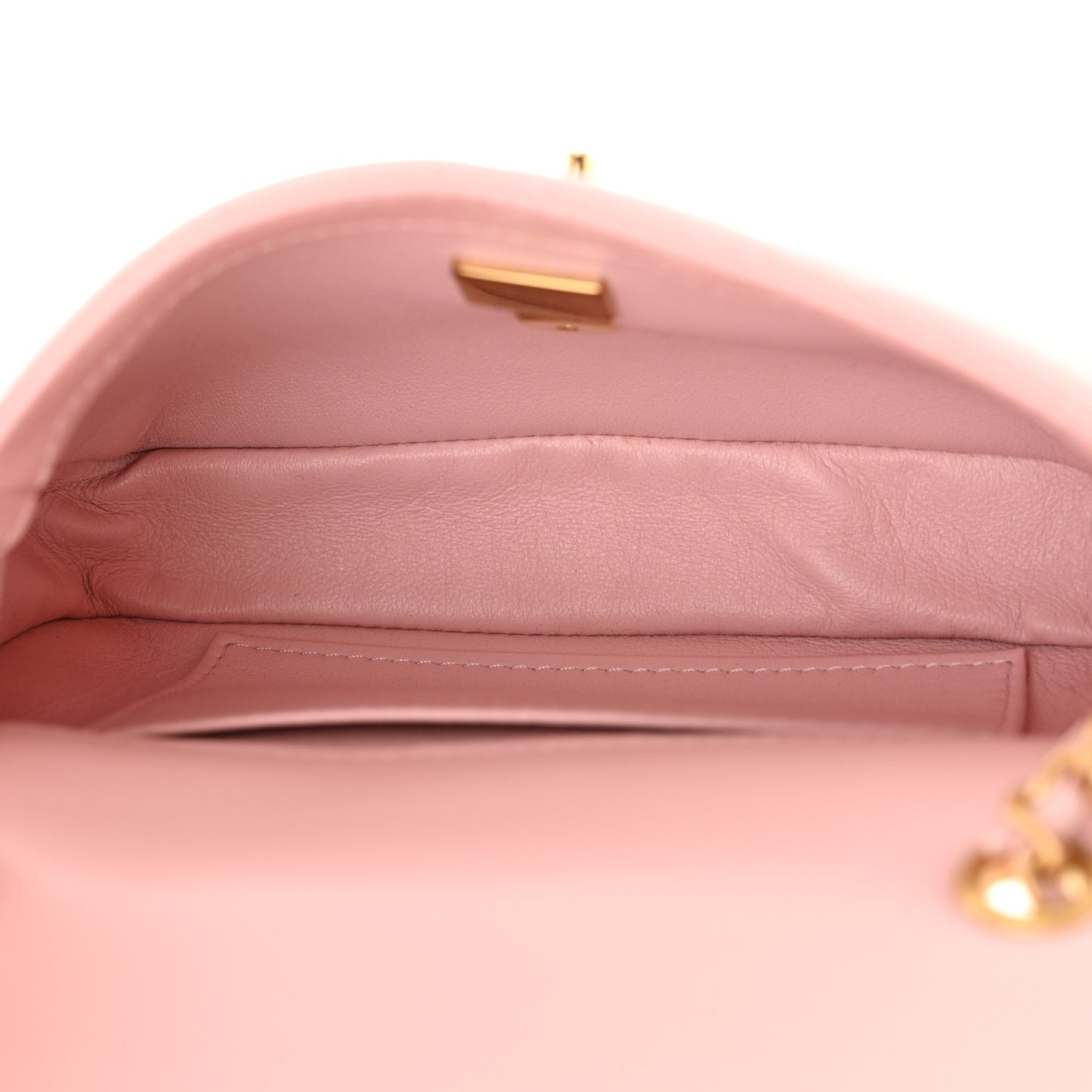 Lambskin Quilted Mini Heart Charms Flap Light Pink