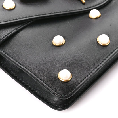 Gucci Nappa Pearl Studded Mini Queen Margaret Broadway Shoulder Bag Black 10 of 11