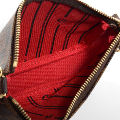 Louis Vuitton Damier Ebene Complice Trunks and Bags Mini Pochette Accessories Red 5 of 7