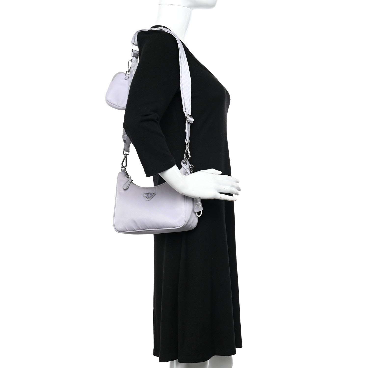Prada Re-Nylon Saffiano Re-Edition 2005 Shoulder Bag Glicine 2 of 10