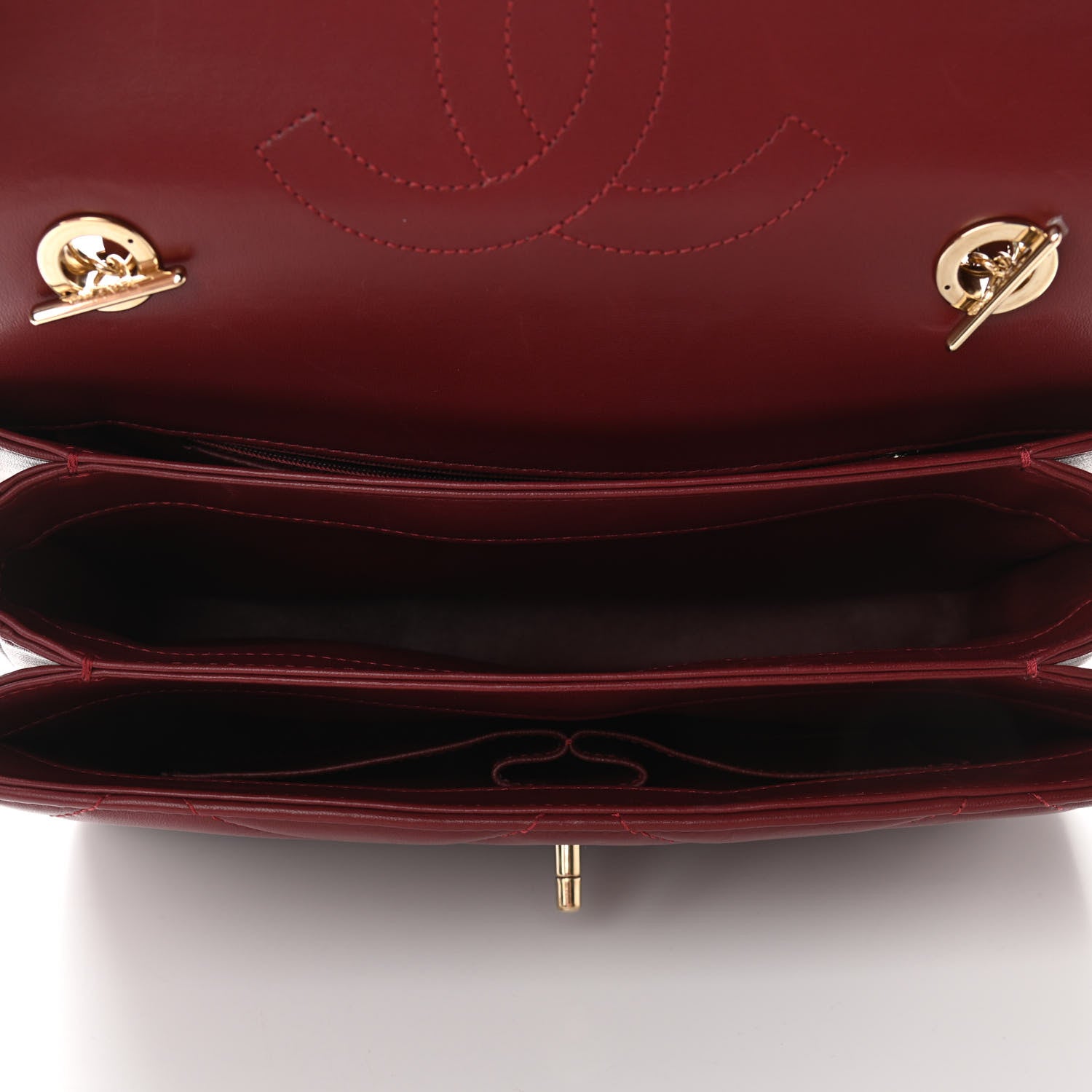 Chanel Lambskin Quilted Medium Trendy CC Flap Dual Handle Bag Burgundy 5 of 10
