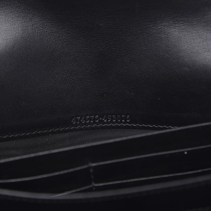 Gucci Calfskin Matelasse GG Marmont Chain Wallet Black 7 of 11