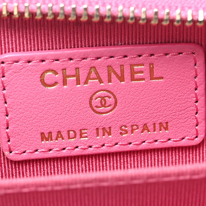 Chanel Caviar Quilted Zip Coin Purse Pink 6 of 13