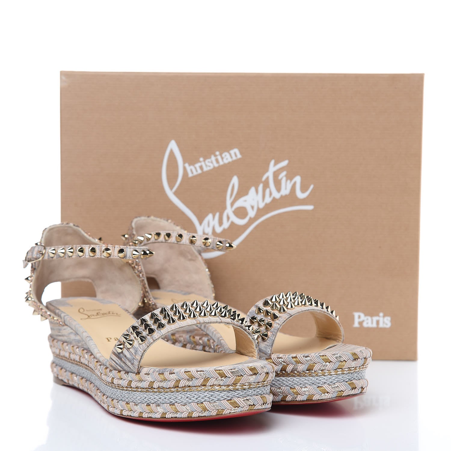 Christian Louboutin Liege Savana Madmonica 60 Platform Sandals 39 Naturalle 8 of 8