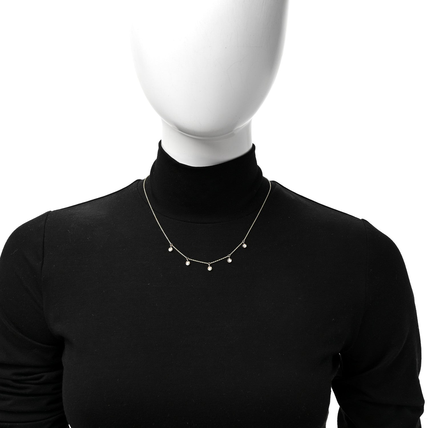 Roberto Coin 18K Yellow Gold Diamond Diamonds By The Inch Dangling Five Station Necklace 2 of 6