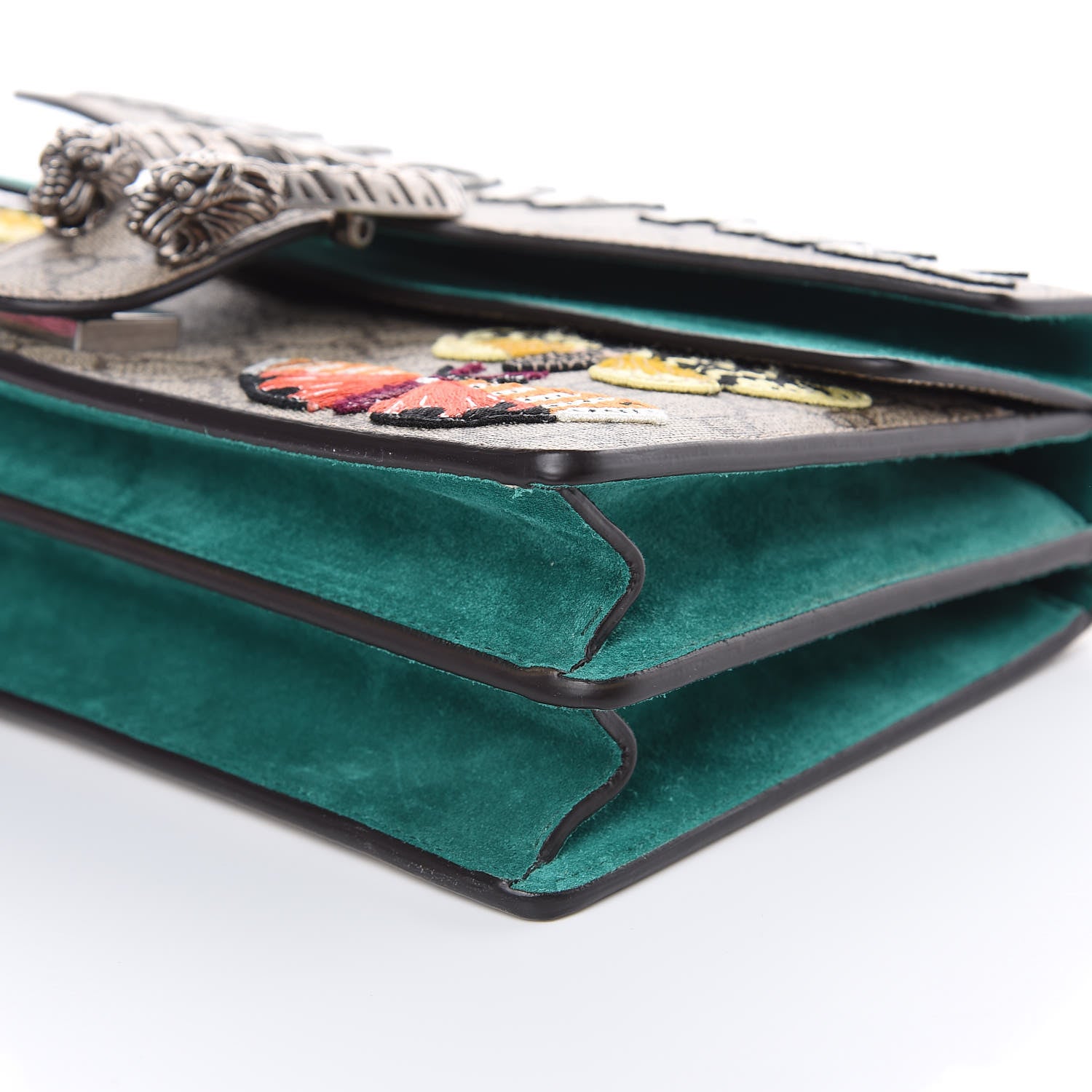 Gucci GG Supreme Monogram Willow Hill Embroidered Small Dionysus Shoulder Bag Emerald 9 of 12