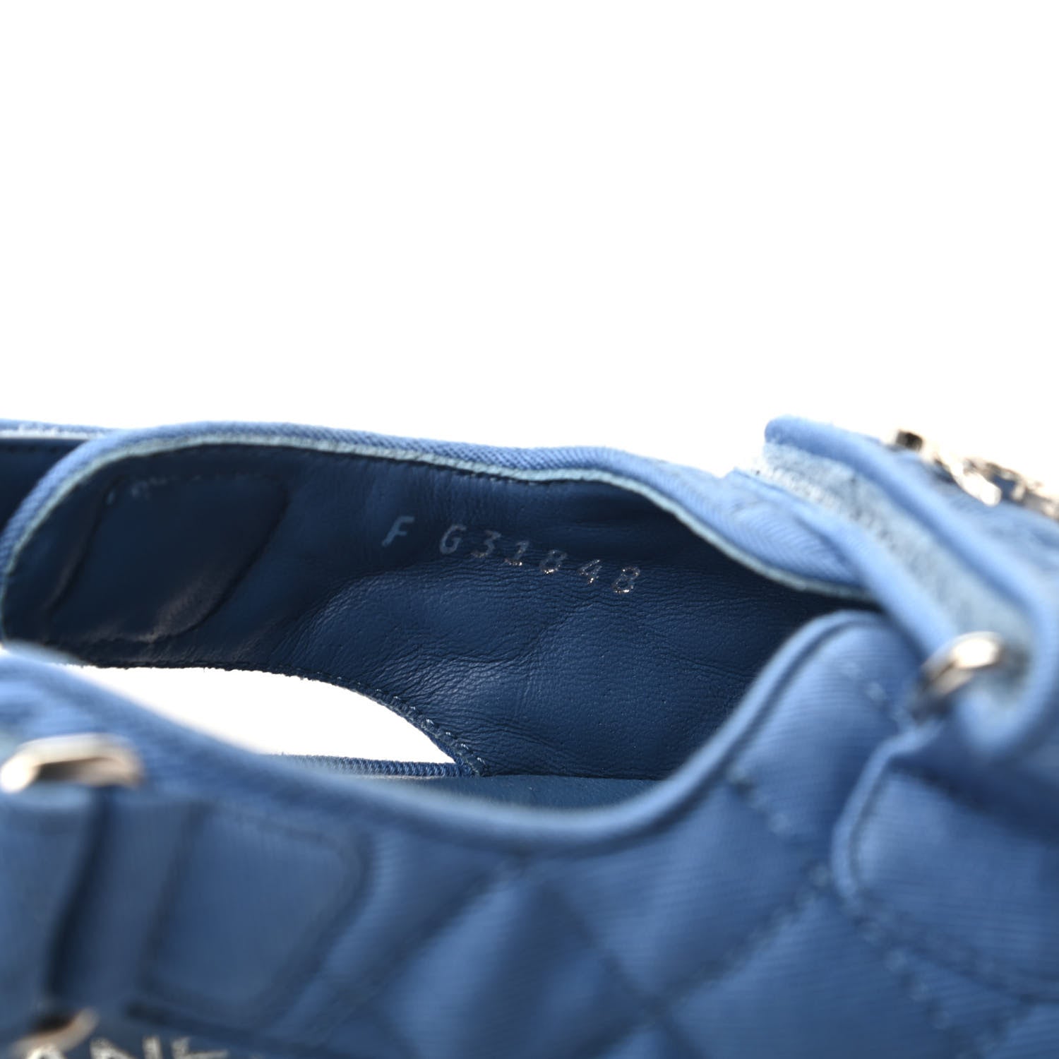 Chanel Grosgrain Quilted Velcro Dad Sandals 38 Blue 8 of 8