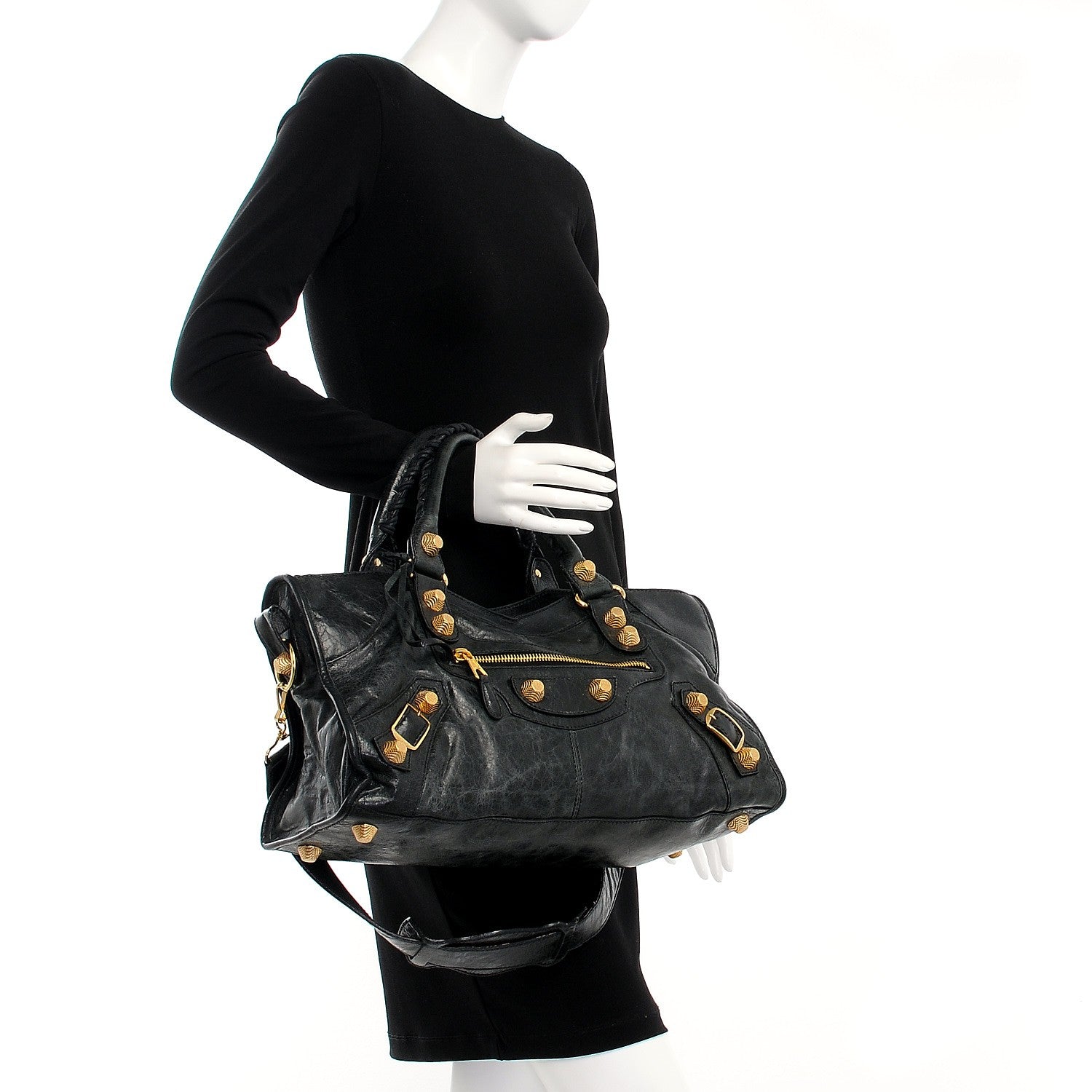 Balenciaga Chevre Giant 21 Gold Hardware Part Time Black 3 of 8