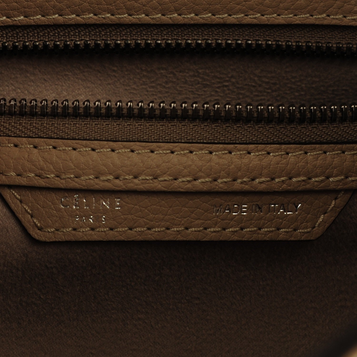Celine Drummed Calfskin Mini Luggage Dune 7 of 7