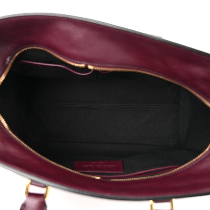 Alexander McQueen Pebbled Calfskin Small Skull Padlock Zip Around Tote Burgundy 5 of 13