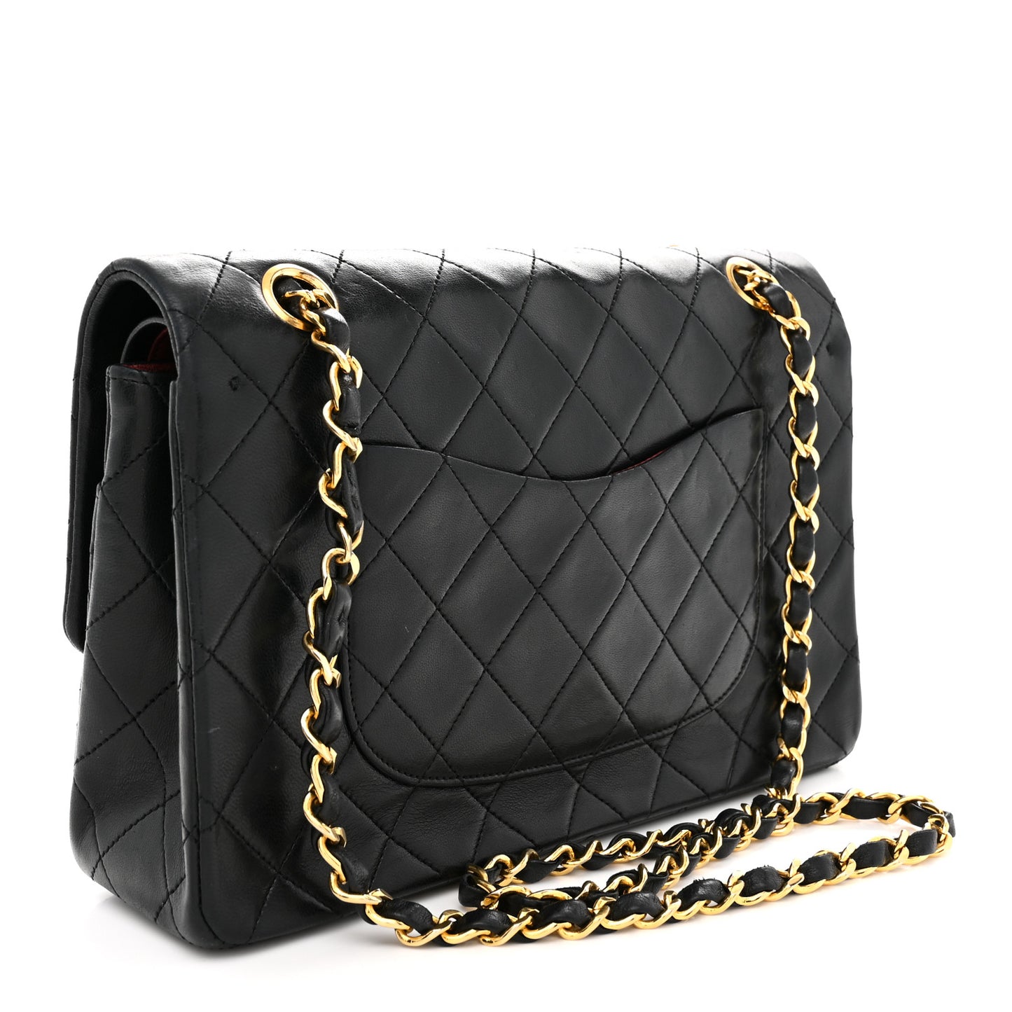 Lambskin Quilted Small Double Flap Black