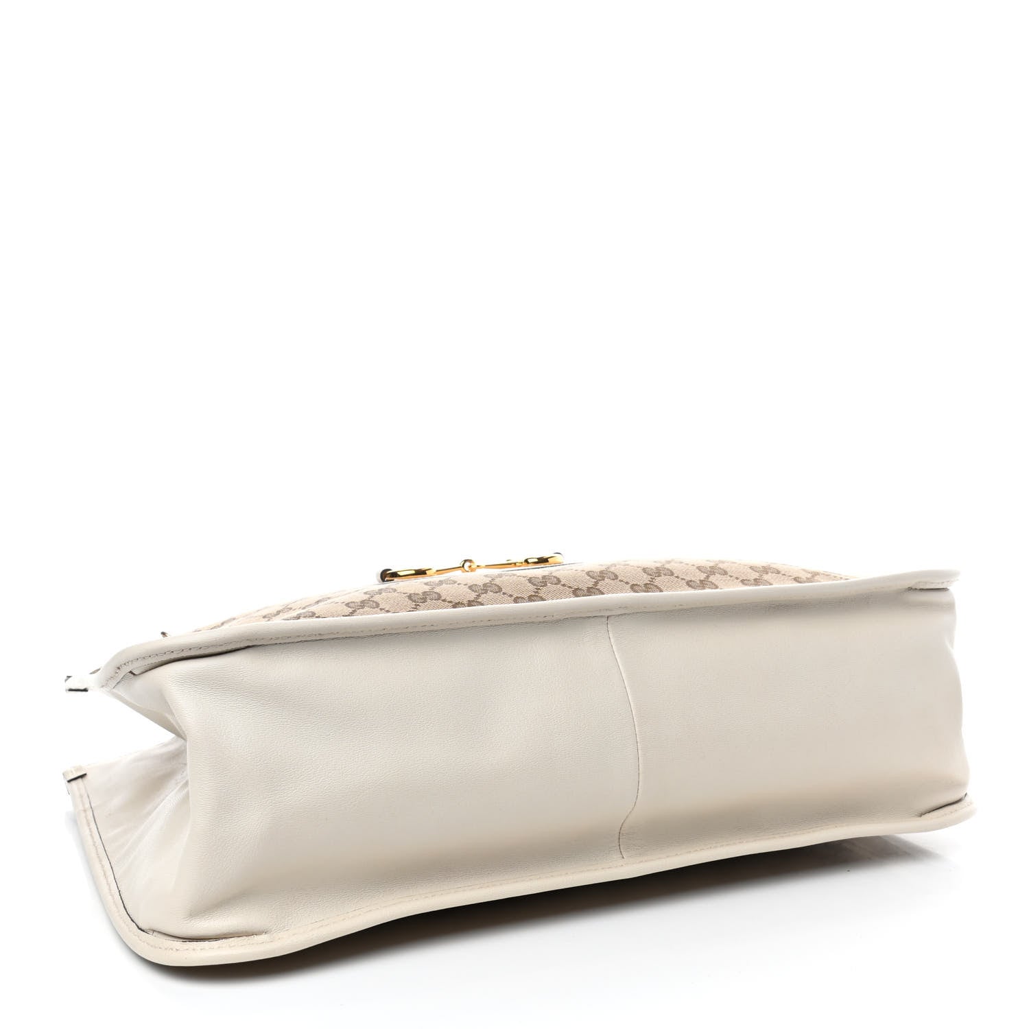 Gucci Monogram Calfskin Large Horsebit 1955 Tote Bag Beige Mystic White 3 of 4