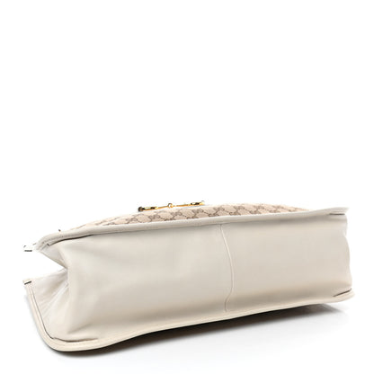 Gucci Monogram Calfskin Large Horsebit 1955 Tote Bag Beige Mystic White 3 of 4