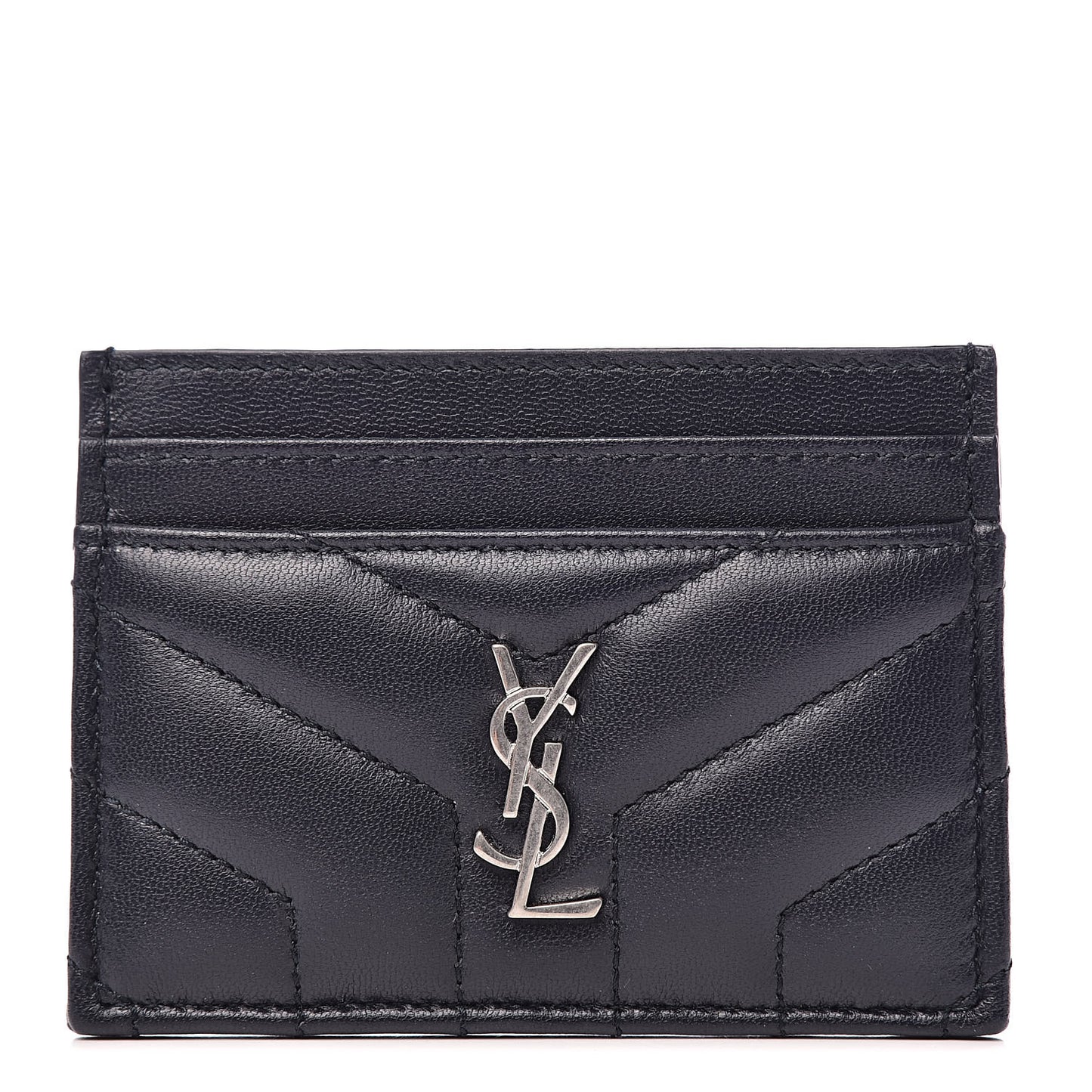 Nappa Y Quilted Monogram LouLou Credit Card Case Deep Marine