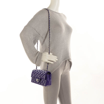 Chanel Patent Quilted Mini Rectangular Flap Purple 2 of 9